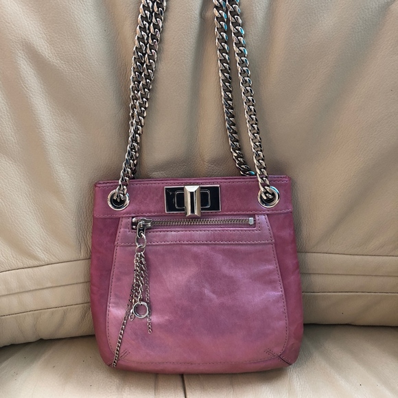 Via Spiga Handbags - Via Spiga Ice Pink with Chain Cross Body bag